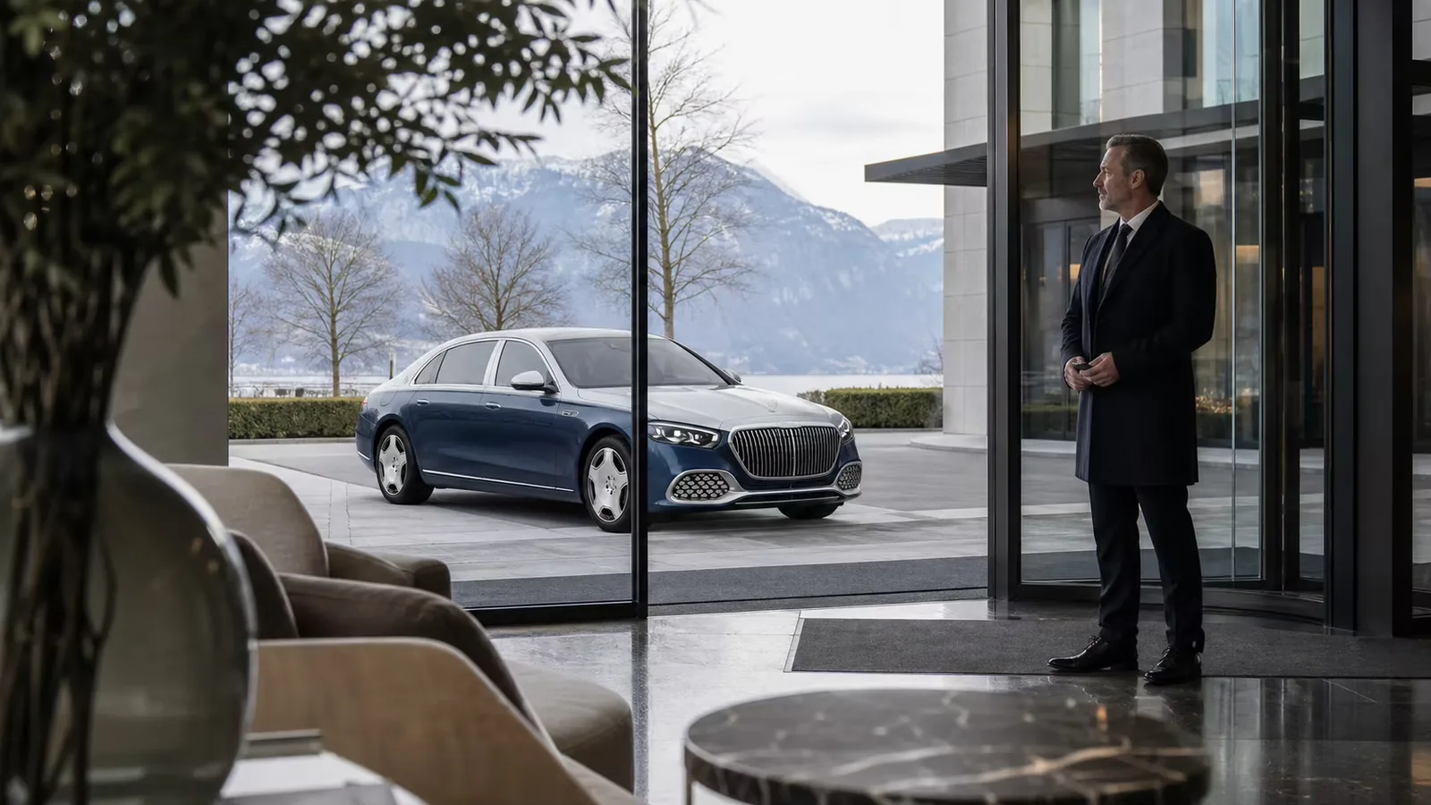 A personal chauffeur arrival
