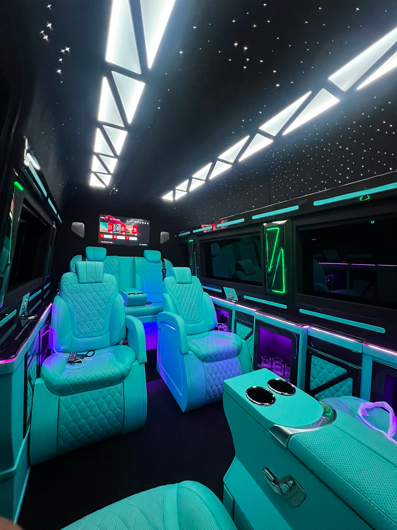 Mercedes-Benz VIP Sprinter — Screen, star ceiling and ambient lighting (supplied interior reference)